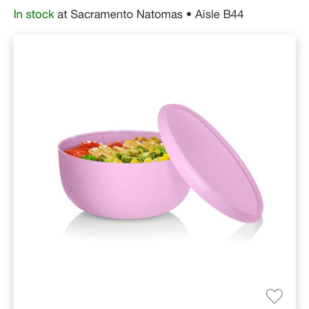 Tupperware 2 pc set of 1 serve and store large food bowl